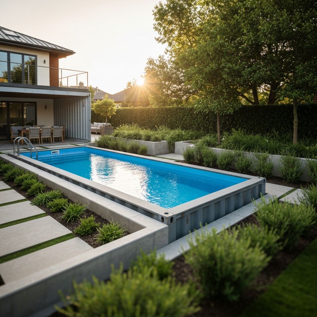 Instalación piscina container